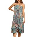 KE KANHA EXPORTS Convertible Dress|Boho Dress for Women|Beach Wear |Border Print 3 Way Tube Halter Skirt Style|Multicolor|Easily fits S-M-L|Bust 28-46 Inches Length 18 Inches