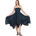 KE KANHA EXPORTS Convertible Dress-to-Skirt|Skirt for Woman|Beach wear Dress for Women|Long Skirt for Woman|Bloom Hem Tassel tie|Boho Beach Border|Multicolor|Easily fits S-M-L|Bust24-46in|Length38in