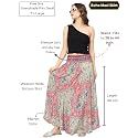KE KANHA EXPORTS Skirt for Woman|Long Maxi Skirt for Woman|Boho Beach Border Print|Lightweight Flowy Travel Outfit|Easily fits S to L|Waist 28-44 inches|Length 38 inches Free Scrunchie Included