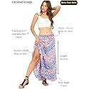 KE KANHA EXPORTS Skirt for Woman|Long Maxi Skirt for Woman|Boho Beach Border Print|Lightweight Flowy Travel Outfit|Multicolor|Easily fits S to L|Waist 28-44 inches|Length 38 inches