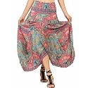 KE KANHA EXPORTS Skirts for Woman|Long Skirt for Woman|Maxi Skirt|Soft Silky Premium Feel|2 Pockets|Boho Beach Border Print|Multicolor|Easily fits S to L|Waist 28-46 inches|Length 38 inches|Pack of 1