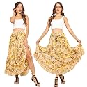 KE Kanha Exports Skirt for Woman | Women Skirts Skirt Perfect for Beach | Summer top | Boho | Short &amp; Long Skirt | Stylish Lehenga Type -Satin Sheen Gold 3055