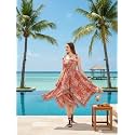 KE KANHA EXPORTS Convertible Dress-to-Skirt|Skirt for Woman|Beach wear Dress for Women|Long Skirt for Woman|Bloom Hem Tassel tie|Boho Beach Border|Multicolor|Easily fits S-M-L|Bust24-46in|Length38in