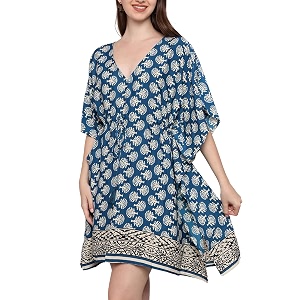 ke kanha exports kaftan dresskafthan dress for womenkaftan kurti for womenbeach wear dress for womenboho beachborder print drawstring tasselprintedeasily fits m to xxlbust32-42in length36in