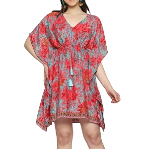ke kanha exports kaftan dresskafthan dress for womenkaftan kurti for womenbeach wear dress for womenboho beachborder print drawstring tasselprintedeasily fits m to xxlbust32-42in length36in