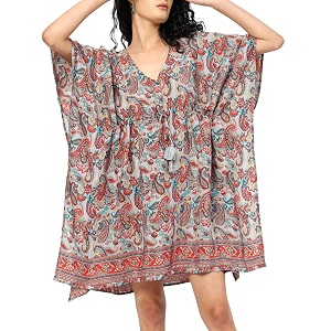 ke kanha exports kaftan dresskafthan dress for womenkaftan kurti for womenbeach wear dress for womenboho beachborder print drawstring tasselprintedeasily fits m to xxlbust32-42in length36in