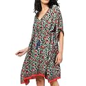 KE KANHA EXPORTS Kaftan Dress|kafthan Dress for Women|Kaftan Kurti for Women|Beach wear Dress for Women|Boho Beach|Border Print Drawstring Tassel|Printed|Easily fits M to XXL|Bust32-42in Length36in