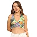 KE KANHA EXPORTS Halter Neck Wrap Top|top for Women|Backless Tops for Women|Halter Neck Tops|Adjustable wrap Waist|Boho Beach Border Print|Easily fits S-M|Bust30-36Inch|LengthUpTo 18Inch