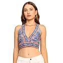 KE KANHA EXPORTS Halter Neck Wrap Top|top for Women|Backless Tops for Women|Halter Neck Tops|Adjustable wrap Waist|Boho Beach Border Print|Easily fits S-M|Bust30-36Inch|LengthUpTo 18Inch