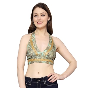 ke kanha exports halter neck wrap toptop for womenbackless tops for womenhalter neck topsadjustable wrap waistboho beach border printeasily fits s-mbust30-36inchlengthupto 18inch