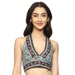 ke kanha exports halter neck wrap toptop for womenbackless tops for womenhalter neck topsadjustable wrap waistboho beach border printeasily fits s-mbust30-36inchlengthupto 18inch