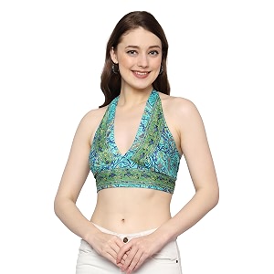 ke kanha exports halter neck wrap toptop for womenbackless tops for womenhalter neck topsadjustable wrap waistboho beach border printeasily fits s-mbust30-36inchlengthupto 18inch