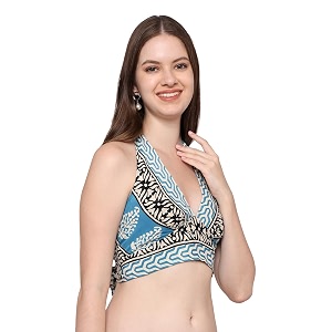 ke kanha exports halter neck wrap toptop for womenbackless tops for womenhalter neck topsadjustable wrap waistboho beach border printeasily fits s-mbust30-36inchlengthupto 18inch
