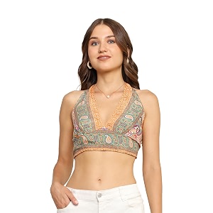 ke kanha exports halter neck wrap toptop for womenbackless tops for womenhalter neck topsadjustable wrap waistboho beach border printeasily fits s-mbust30-36inchlengthupto 18inch