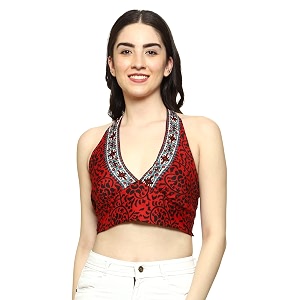 ke kanha exports halter neck wrap toptop for womenbackless tops for womenhalter neck topsadjustable wrap waistboho beach border printeasily fits s-mbust30-36inchlengthupto 18inch