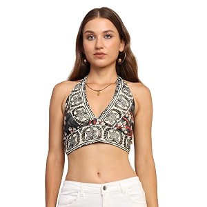 ke kanha exports halter neck wrap toptop for womenbackless tops for womenhalter neck topsadjustable wrap waistboho beach border printeasily fits s-mbust30-36inchlengthupto 18inch
