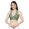 KE KANHA EXPORTS Halter Neck Wrap Top|top for Women|Backless Tops for Women|Halter Neck Tops|Adjustable wrap Waist|Boho Beach Border Print|Easily fits S-M|Bust30-36Inch|LengthUpTo 18Inch
