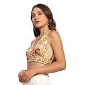 KE KANHA EXPORTS Halter Neck Wrap Top|top for Women|Backless Tops for Women|Halter Neck Tops|Adjustable wrap Waist|Boho Beach Border Print|Easily fits S-M|Bust30-36Inch|LengthUpTo 18Inch