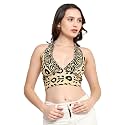 KE KANHA EXPORTS Halter Neck Wrap Top|top for Women|Backless Tops for Women|Halter Neck Tops|Adjustable wrap Waist|Boho Beach Border Print|Easily fits S-M|Bust30-36Inch|LengthUpTo 18Inch