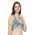 KE KANHA EXPORTS Halter Neck Wrap Top|top for Women|Backless Tops for Women|Halter Neck Tops|Adjustable wrap Waist|Boho Beach Border Print|Easily fits S-M|Bust30-36Inch|LengthUpTo 18Inch