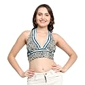 KE KANHA EXPORTS Halter Neck Wrap Top|top for Women|Backless Tops for Women|Halter Neck Tops|Adjustable wrap Waist|Boho Beach Border Print|Easily fits S-M|Bust30-36Inch|LengthUpTo 18Inch