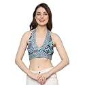 KE KANHA EXPORTS Halter Neck Wrap Top|top for Women|Backless Tops for Women|Halter Neck Tops|Adjustable wrap Waist|Boho Beach Border Print|Easily fits S-M|Bust30-36Inch|LengthUpTo 18Inch