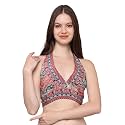 KE KANHA EXPORTS Halter Neck Wrap Top|top for Women|Backless Tops for Women|Halter Neck Tops|Adjustable wrap Waist|Boho Beach Border Print|Easily fits S-M|Bust30-36Inch|LengthUpTo 18Inch
