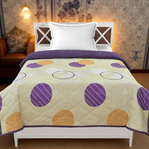 kea solid single comforter for  ac room microfiber yellow zig zag
