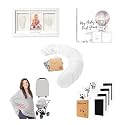 KeaBabies 14-Pack Nursing Pads with Baby Hand and Footprint Kit Frame, Baby Memory Book, Inkless Ink Pads, and Multi-Use Nursing Cover - Thoughtful Keepsake and Shower Gifts for New Mom