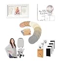 KeaBabies 14-Pack Nursing Pads with Baby Hand and Footprint Kit Frame, Baby Memory Book, Inkless Ink Pads, and Multi-Use Nursing Cover - Thoughtful Keepsake and Shower Gifts for New Mom