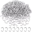 Keadic 1000Pcs 1/2" Hog Rings, Galvanized Hog Rings, Hog Rings for Auto Upholstery, Professional Upholstery Hog Rings, Hog Ring Set for Furniture Fencing Bagging