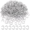 Keadic 1000Pcs 3/8" Galvanized Hog Rings Assortment Kit, Professional Upholstery Hog Rings Installation Kit for Furniture Upholstery, Bungee Shock, Meat & Sausage Casings, Animal Pet Cages