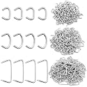 Keadic 1500Pcs 3/8" 1/2" 3/4" Galvanized Hog Rings Assortment Kit, Professional Upholstery Hog Rings Installation Kit for Furniture Upholstery, Bungee Shock, Meat &amp; Sausage Casings, Animal Pet Cages