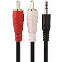 15 Meter 3.5Mm To Rca Cable, 3.5Mm Male To 2Rca Male Audio Stereo Cable For Smartphones, Speakers, Tv (Black)