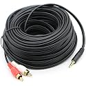 3.5mm TRS Male to 2RCA Male Stereo Y Splitter RCA Cord Compatible with TV,Smartphone, MP3, Tablet, Stereo Receiver, Car, Speaker, (10 Meter)