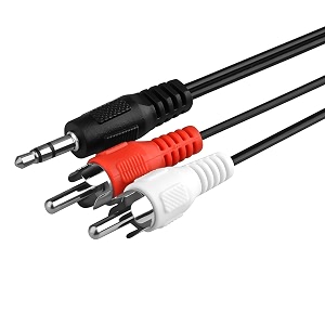35mm male to 2rca male audio stereo cable for smartphones laptop computer speakers hdtv 60 feet black