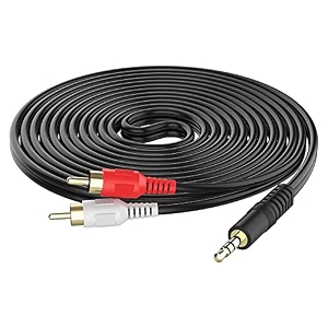35mm to rca cable35mm male to 2rca male audio stereo cable for smartphoneslaptop computer speakers hdtv 12 meter