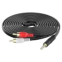 3.5mm to RCA Cable,3.5mm Male to 2RCA Male Audio Stereo Cable for Smartphones,laptop, Computer, Speakers, HDTV 1.2 Meter