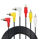 3 RCA Cable Gold Plated 90 Degree Right Angle RCA Audio/Video Cable 3 RCA Male to 3 RCA Male Composite Video Audio A/V AV Cable.1.2 Meter/3.94 feet.