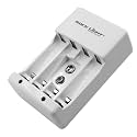Rock Light RL-C5 Battery Charger for 9V &amp; AA,AAA (Pencil Size) Rechargeable Batteries | Charges Up to 4 Ni-Cd/Ni-MH Cells | Automatic Charging with LED Indicator &amp; Safety Protection