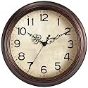 KECYET Wall Clock Vintage, 12 Inch Wall Clocks Battery Operated, Retro Wall Clocks Silent Non Ticking Decorative for Kitchen Living Room Office Bathroom Farmhouse(Light Bronze)