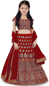 kedar fab girls lehenga choli ethnic wear embroidered lehenga choli and dupatta set dark green pack of 1