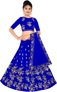 kedar fab girls lehenga choli ethnic wear embroidered lehenga choli and dupatta set light blue pack of 1