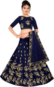 kedar fab girls lehenga choli ethnic wear embroidered lehenga choli and dupatta set blue pack of 1