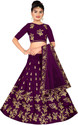 Kedar Fab Girls Lehenga Choli Ethnic Wear Embroidered Lehenga, Choli and Dupatta Set (Purple, Pack of 1)