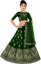 Kedar Fab Girls Lehenga Choli Ethnic Wear Embroidered Lehenga, Choli and Dupatta Set (Green, Pack of 3)