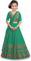Kedar Fab Girls Lehenga Choli Ethnic Wear Embroidered Lehenga, Choli and Dupatta Set (Light Green, Pack of 1)