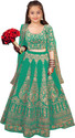 Kedar Fab Girls Lehenga Choli Ethnic Wear Embroidered Lehenga, Choli and Dupatta Set (Light Green, Pack of 1)