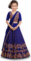 Kedar Fab Girls Lehenga Choli Ethnic Wear Embroidered Lehenga, Choli and Dupatta Set (Light Blue, Pack of 1)