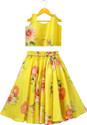 Kedar Fab Girls Lehenga Choli Ethnic Wear Printed Lehenga Choli (Yellow, Pack of 1)